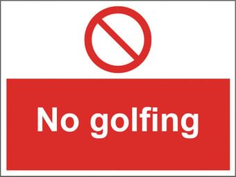 picture of Street Signs - No Golfing - 600 x 450Hmm - Reflective - 3mm Aluminium - [AS-PR160-ALU]