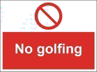 Picture of Street Signs - No Golfing - 600 x 450Hmm - Reflective - 3mm Aluminium - [AS-PR160-ALU]