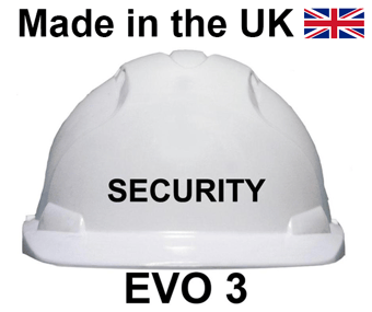 picture of JSP - EVO3 White Safety Helmet - SECURITY Printed on Front in Black - [JS-AJF160-000-100]