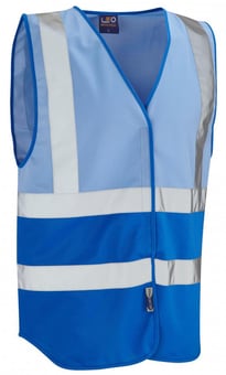picture of Pilton - Dual Colour Reflective Waistcoat - Sky Blue/Royal Blue - Non EN471 - LE-W05-SK/RO - (DISC-R)