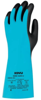 picture of Uvex U-Chem 3200 Chemical Protection Glove Petrol Blue/Black - TU-60972 - (DISC-R)