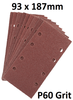 picture of Amtech 10pc Hook and Loop Sanding Sheets - P60 Grit 93 x 187mm - [DK-V4002]