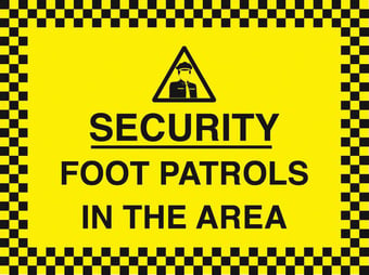 Picture of Security Foot Patrols in the Area Sign - 400 x 300Hmm - Rigid Plastic - [AS-SEC11-RP]