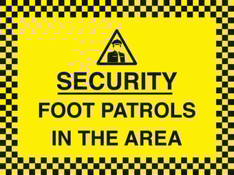 Picture of Security Foot Patrols in the Area Sign - 400 x 300Hmm - Rigid Plastic - [AS-SEC11-RP]