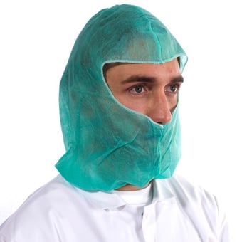 picture of Quality Balaclava Hood - Disposable - Green - Pack of 100 - [ST-15730]