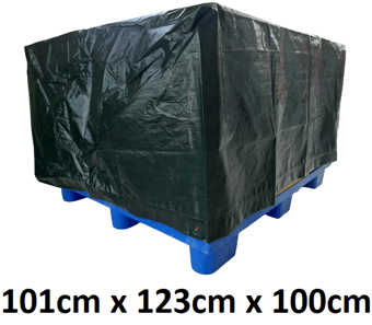 picture of Pallet Cover Tarp UK 90gsm Green - 101cm x 123cm x 100cm H - [LTR-PCUK100]