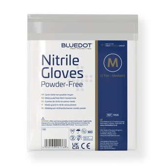 Picture of Blue Dot Powderfree Light Blue Medium Nitrile Gloves - Pair - [CM-71531]