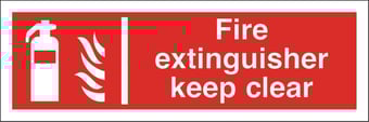 Picture of Fire Extinguisher Keep Clear Sign - 300 X 100Hmm - Rigid Plastic - [AS-FI18-RP]