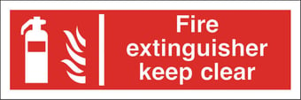 Picture of Fire Extinguisher Keep Clear Sign - 300 X 100Hmm - Rigid Plastic - [AS-FI18-RP]