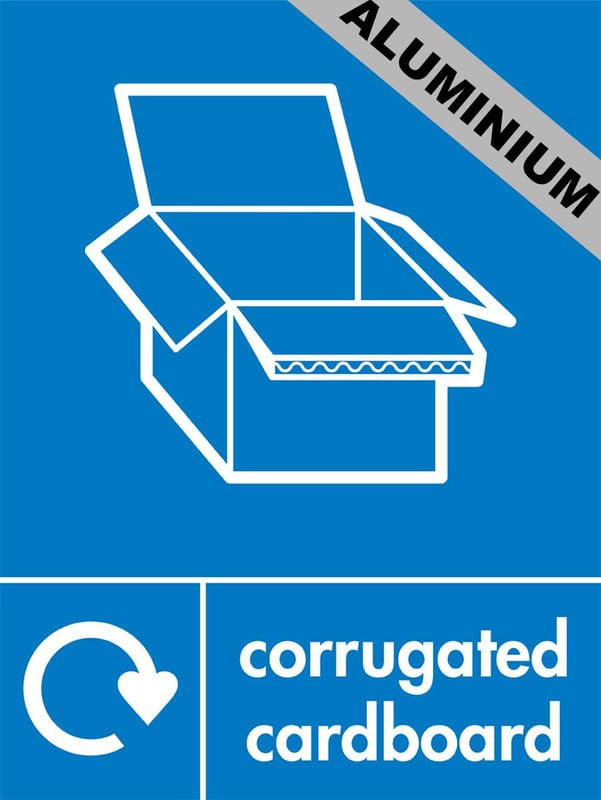 picture of Recycling Signs - Corrugated Cardboard - 300 X 400Hmm - Aluminium - [AS-WR22-ALU]