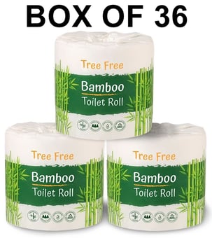 picture of 3 Ply Bamboo Toilet Roll - Quilted Wrapped - Box of 36 - [MCS-TRBTP]