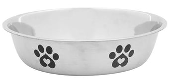 picture of Smart Choice Polished Stainless Steel Paw Print Dog Bowl 1400ml - [PD-SC1367]