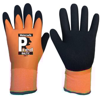 Picture of Pred Baltic Thermal and  Waterproof Black/Orange Latex Gloves - JE-WS4 - (NICE)