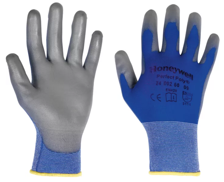 Honeywell Perfect Poly Skin PU Palm Coated Glove - Blue/Grey - Pair - HW-2400260