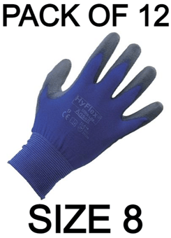 picture of Ansell 11-618 Hyflex Polyurethane Foam Coated Gloves - Pair - Size 8 - Pack of 12 - AN-11-618-8X12 - (AMZPK)