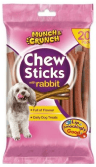 picture of Munch & Crunch Chew Sticks With Rabbit Dog Snack 20 Pack - [PD-MC0146]