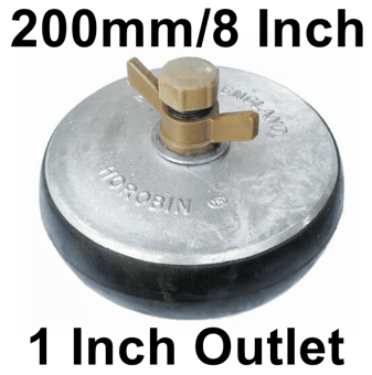 picture of Horobin 200mm/8 Inch Aluminium Drain Plug - 1 Inch Outlet - [HO-72052]