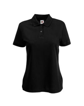 Picture of Fruit of The Loom Lady Polo Shirt - Black - BT-63212-BLK