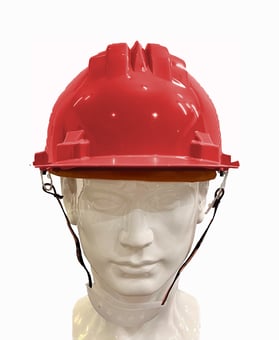 picture of Climax 5-RS Unvented Red Safety Helmet - Chinstrap with Chin Rest - [IH-MOD5-RS-RED-BC]