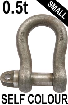 picture of 0.5t WLL Self Colour Small Bow Shackle c/w Type A Screw Collar Pin - 3/8" X 1/2"- [GT-HTSBSC.5]
