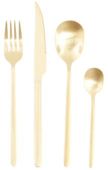 picture of Avie Sleek Gold Finish Cutlery Set 16Pc - [PRMH-BU-X0922X630]