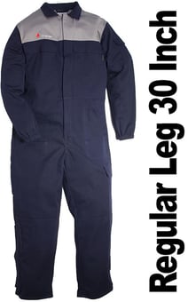 picture of NOAH Arc Flash Protective Coverall - Navy Blue - Regular Leg 30 Inch - 12.4 cal/cm² - CD-CLY-582-124-XR