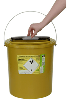 Picture of SHARPSGUARD Eco Yellow Lid 22 Xa Sharps Bin - NHS Code FSL309 - [DH-DD439YL]