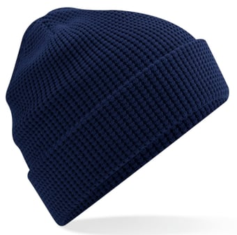 picture of Beechfield Organic Cotton Waffle Beanie - Oxford Navy Blue - [BT-B52N-ONA]