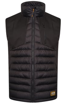 picture of JCB Workwear Trade Hybrid Padded Gilet - Black - BE-D-MN