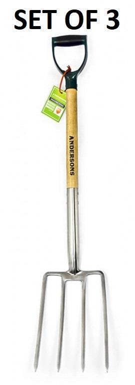 Andersons Stainless Steel Digging Fork - Set of 3 - [CI-GA137L]