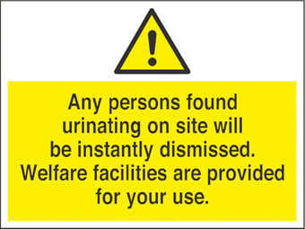 picture of Urinating Warning Sign - 600 x 450Hmm - Rigid Plastic [AS-WA136-RP]