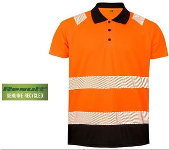 picture of Result Recycled Safety Fluorescent Orange Polo Shirt - BT-R501X-FO
