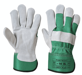 Picture of Portwest A220 Premium Chrome Green Rigger Leather Gloves - Pair - [PW-A220GNR]