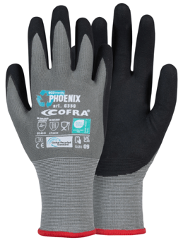 picture of Cofra Phoenix Eco-friendly Nitrile Foam Glove - Grey/Black - Pair - CO-G350