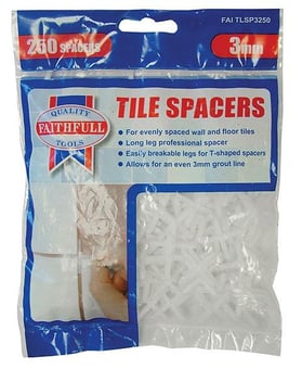 picture of Faithfull Tile Spacer Long Leg - 3mm - Bag of 250 - [TB-FAITLSP3250]