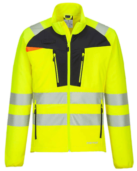 picture of Portwest - DX4 Hi-Vis Zip Base Layer - Yellow/Black - Polyester - 210g - PW-DX481YBR