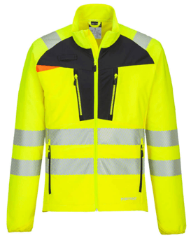 Picture of Portwest - DX4 Hi-Vis Zip Base Layer - Yellow/Black - Polyester - 210g - PW-DX481YBR