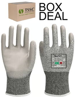picture of Cutzy - Cut Resistant Level C - Safety Grey Gloves - Box Deal 120 Pairs - IH-CAS-7308