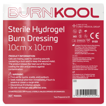 picture of BurnKool Sterile Hydrogel Burn Dressing 10cm x 10cm - [CM-900004]