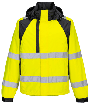 Picture of Portwest CD860 - WX2 Eco Hi-Vis Rain Jacket Yellow/Black - PW-CD860YBR