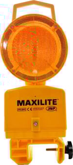 picture of JSP Maxilite Orange Flashing and Static with Photocell Traffic Light on Railtop Clamp - [IH-JS-LAF060-001-200-RC]