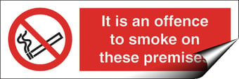 Picture of Offence to Smoke on Premises Sign LARGE - 600 X 200Hmm - Self Adhesive Vinyl - [AS-PR309-SAV]