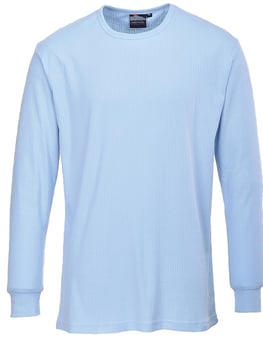Picture of Polycotton Thermal Long Sleeve T-Shirt - Sky Blue - PW-B123SBR - (DISC-R)