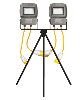 picture of Nightsearcher - LinkStar Site Floodlights Twin - 2 x 50W AC Linkable Heads with SL Tripod - [NS-NSLINKSTAR50-TWIN]