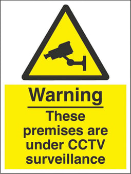 picture of Warning These Premises are under CCTV Surveillance Sign - 300 x 400Hmm - Rigid Plastic - [AS-WA100B-RP]