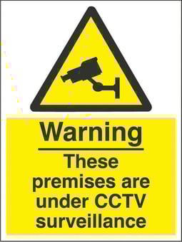 Picture of Warning These Premises are under CCTV Surveillance Sign - 300 x 400Hmm - Rigid Plastic - [AS-WA100B-RP]