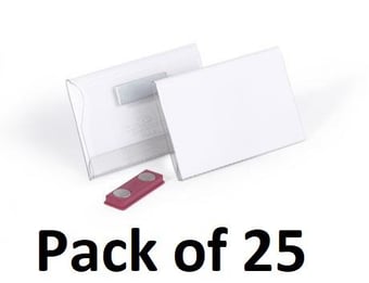 picture of Durable Magnetic Name Badge - 40x75mm - Transparent - Pack of 25 - [DL-811619]