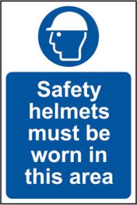 picture of Spectrum Safety helmets must be worn in this area – SAV 200 x 300mm - SCXO-CI-11454