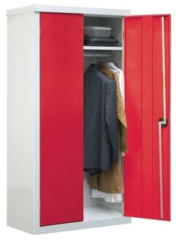 Picture of QMP Clothing Cupboard - 1 Shelf - Red Doors - 1800H x 900W x 460D mm - [QM-CC189046ZRXX]