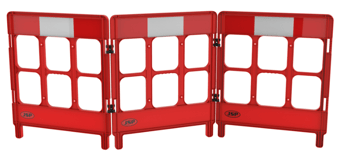 Picture of JSP - Red 3 Gated Workgate System - Red Panels with Reflective Top - JS-KBB023-000-600